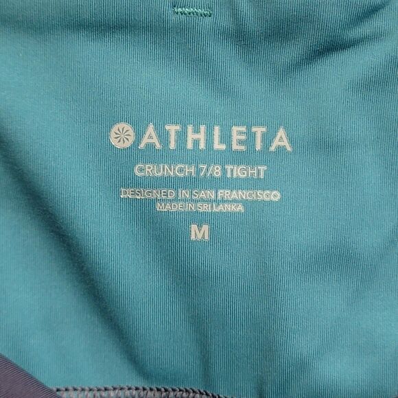 Athleta Crunch Colorblock ⅞ Tights in SuperSonic Size Medium #487398 Navy Blue - Picture 2 of 11